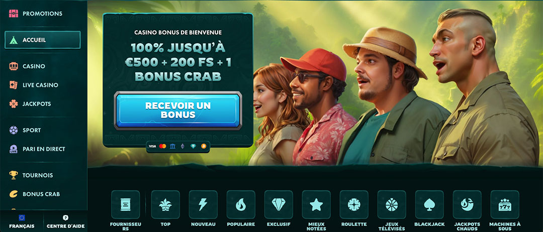 accueil playio casino