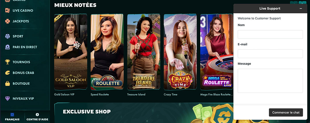 service client playio casino